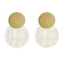 New Latest Round Dangle Drop Women’s Earrings Stylish Round Heart Gold Female Earring - Trendy Wedding Jewelry - 17