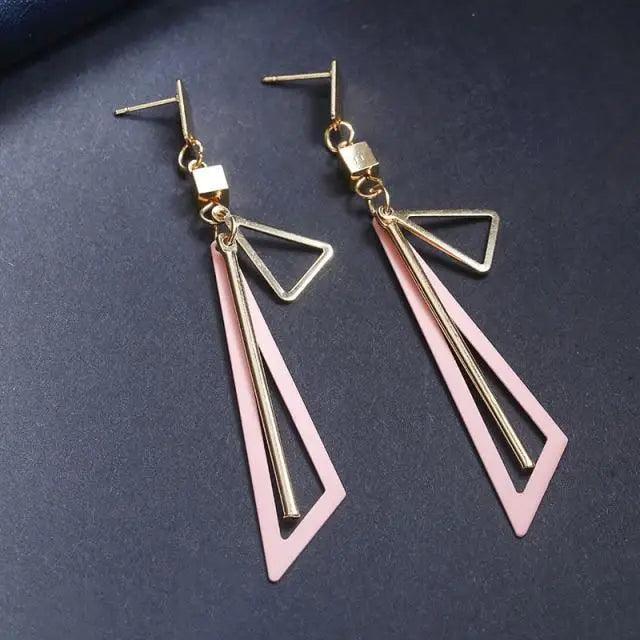 New Latest Round Dangle Drop Women’s Earrings Stylish Round Heart Gold Female Earring - Trendy Wedding Jewelry - 10
