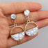 New Latest Round Dangle Drop Women’s Earrings Stylish Round Heart Gold Female Earring - Trendy Wedding Jewelry - 6