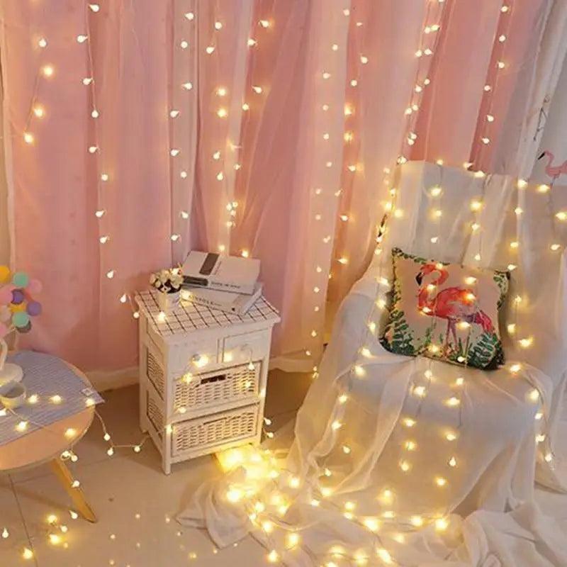 New Lightning 2M 5M 10M Cherry Balls LED Fairy String Lights Battery USB 220V 110V Operated Wedding Christmas Outdoor