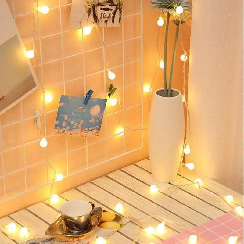 New Lightning 2M 5M 10M Cherry Balls LED Fairy String Lights Battery USB 220V 110V Operated Wedding Christmas Outdoor