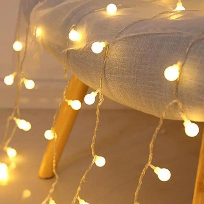 New Lightning 2M 5M 10M Cherry Balls LED Fairy String Lights Battery USB 220V 110V Operated Wedding Christmas Outdoor