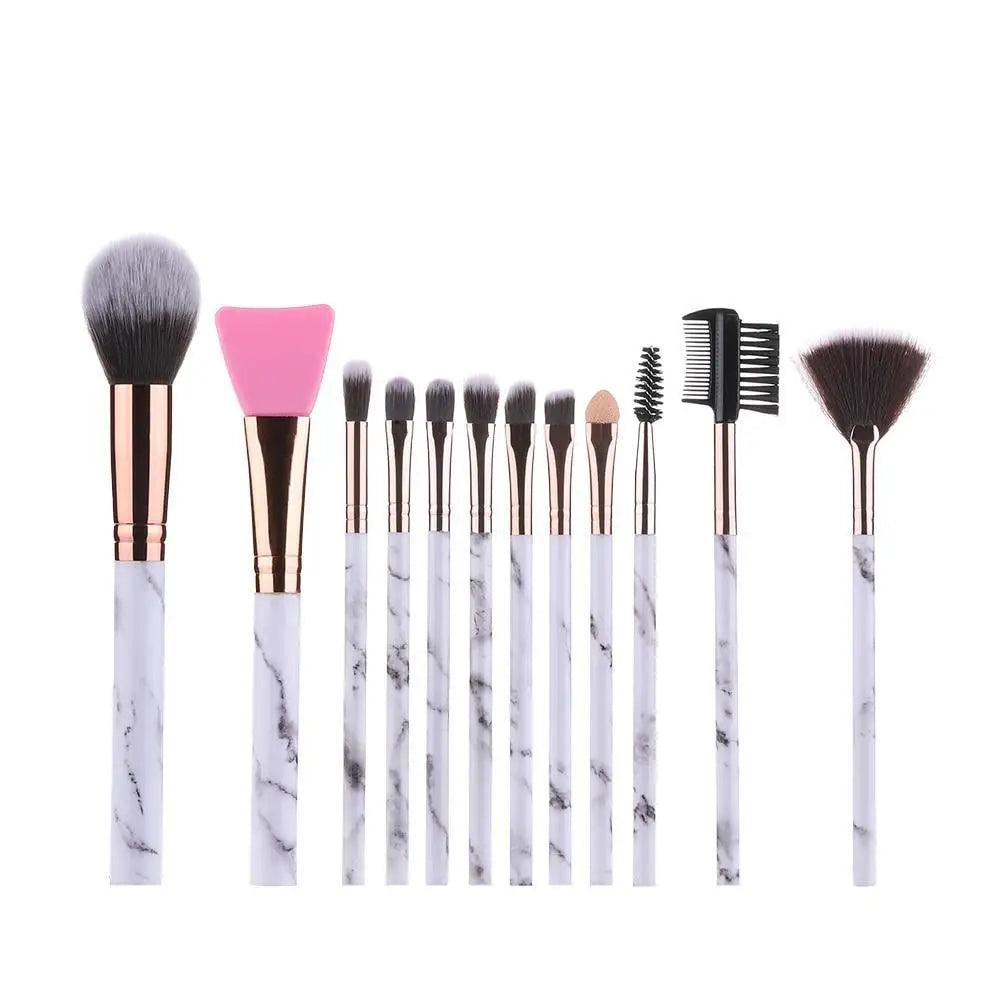 New Luxurious 12/8/5pcs Eye Lip Makeup Brushes Set Eyebrow Comb Eyelash Sponge Eyeshadow Silicone Face Mask Edge