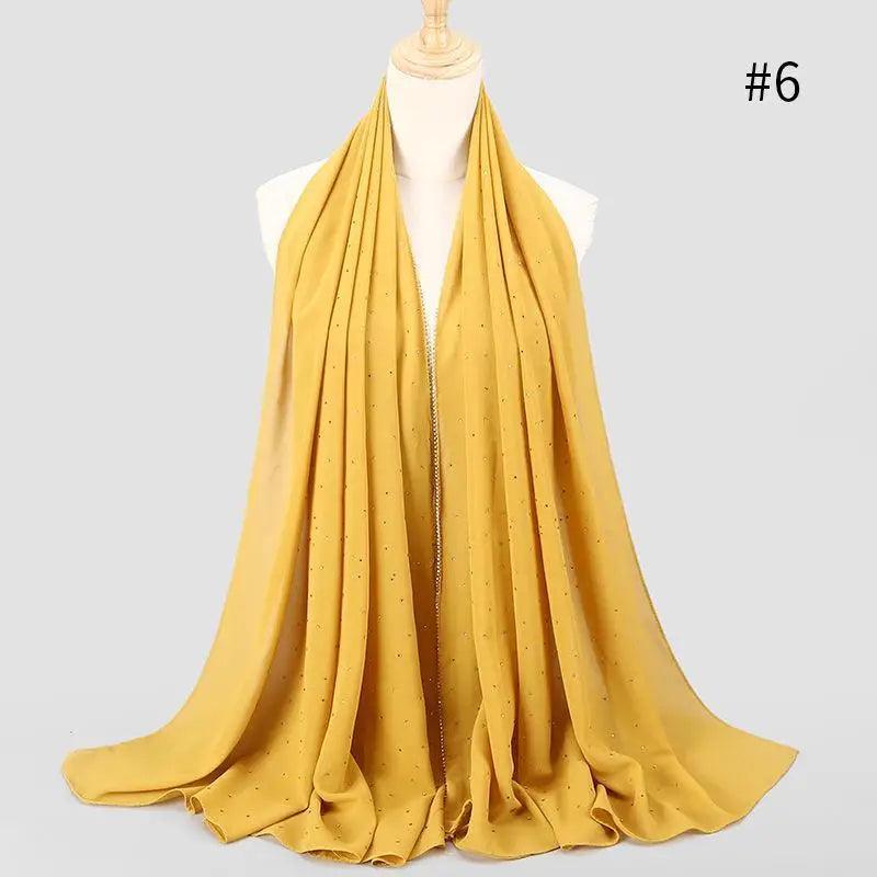 New Luxurious Gold Chiffon Head Scarf Solid Soft Long Muslim Scarves For Women Hijab Musulman Female Shawl and Wrap - ALLURELATION - Best quality haedscarf, Chiffon Head Scarf, gift for girls, Gold Chiffon Head Scarf, Head Scarf, Headcover, hijab, Hijab for girls, matching head scarf, matching shawl, Multi-use scarf, Muslim Scarves For Women, party scarf, Shawl and Wrap for females, solid Soft headscarf, Solid Soft Long scarf, stylish headcover, Vintage Style scraf - Stevvex.com