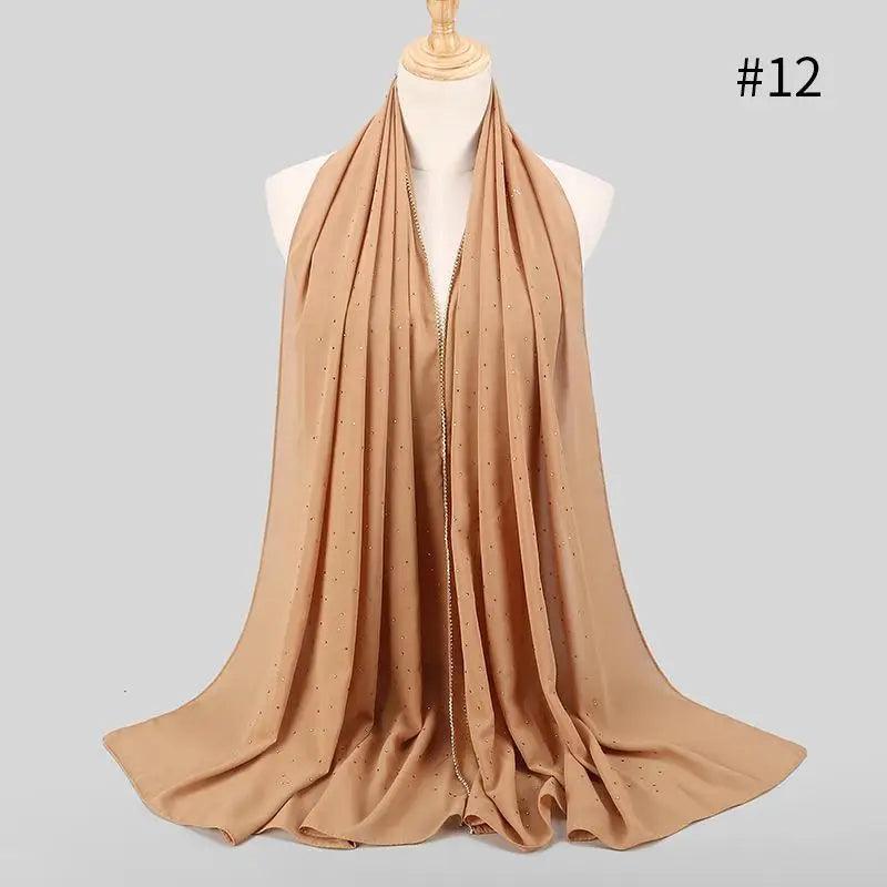 New Luxurious Gold Chiffon Head Scarf Solid Soft Long Muslim Scarves For Women Hijab Musulman Female Shawl and Wrap - ALLURELATION - Best quality haedscarf, Chiffon Head Scarf, gift for girls, Gold Chiffon Head Scarf, Head Scarf, Headcover, hijab, Hijab for girls, matching head scarf, matching shawl, Multi-use scarf, Muslim Scarves For Women, party scarf, Shawl and Wrap for females, solid Soft headscarf, Solid Soft Long scarf, stylish headcover, Vintage Style scraf - Stevvex.com