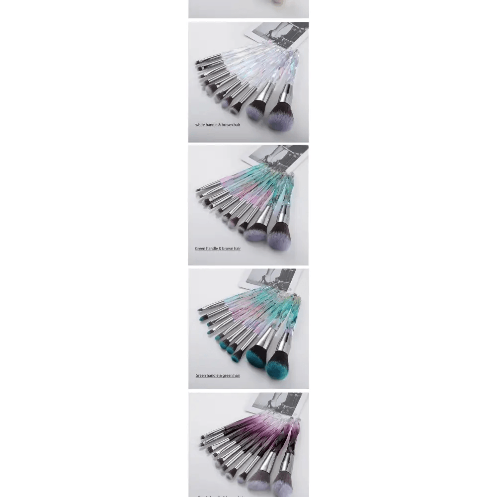 New Luxury Cosmic Color New Luxury Crystal Makeup Brushes Powder Foundation Eyeshadow Eyebrow Cosmetics for Face Fan