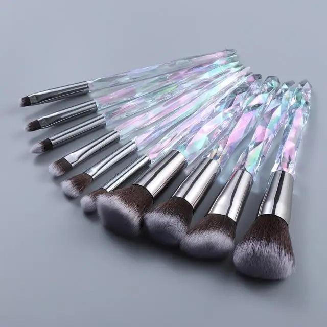 New Luxury Cosmic Color New Luxury Crystal Makeup Brushes Powder Foundation Eyeshadow Eyebrow Cosmetics for Face Fan