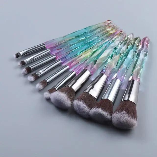 New Luxury Cosmic Color New Luxury Crystal Makeup Brushes Powder Foundation Eyeshadow Eyebrow Cosmetics for Face Fan