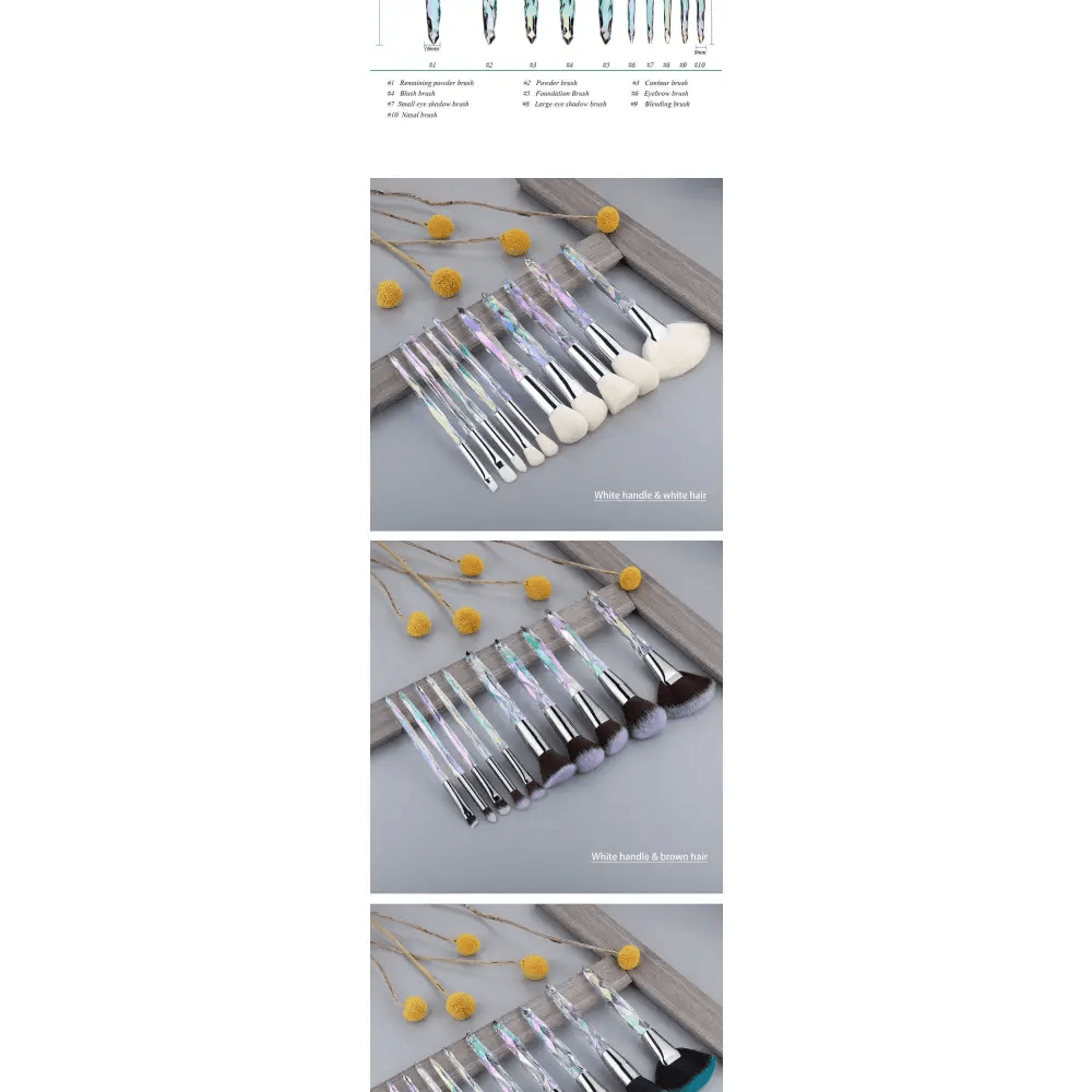 New Luxury Cosmic Color New Luxury Crystal Makeup Brushes Powder Foundation Eyeshadow Eyebrow Cosmetics for Face Fan