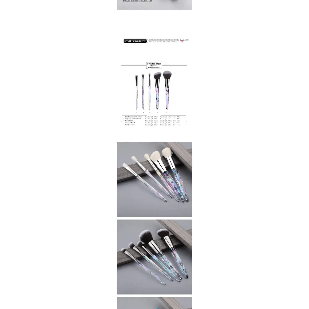 New Luxury Cosmic Color New Luxury Crystal Makeup Brushes Powder Foundation Eyeshadow Eyebrow Cosmetics for Face Fan