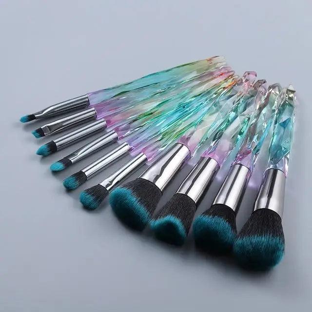 New Luxury Cosmic Color New Luxury Crystal Makeup Brushes Powder Foundation Eyeshadow Eyebrow Cosmetics for Face Fan