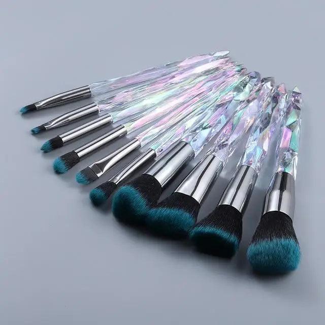 New Luxury Cosmic Color New Luxury Crystal Makeup Brushes Powder Foundation Eyeshadow Eyebrow Cosmetics for Face Fan