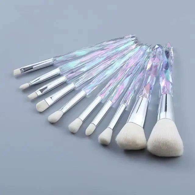 New Luxury Cosmic Color New Luxury Crystal Makeup Brushes Powder Foundation Eyeshadow Eyebrow Cosmetics for Face Fan