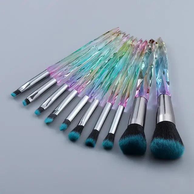 New Luxury Cosmic Color New Luxury Crystal Makeup Brushes Powder Foundation Eyeshadow Eyebrow Cosmetics for Face Fan