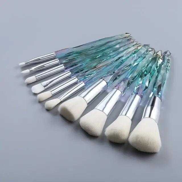 New Luxury Cosmic Color New Luxury Crystal Makeup Brushes Powder Foundation Eyeshadow Eyebrow Cosmetics for Face Fan