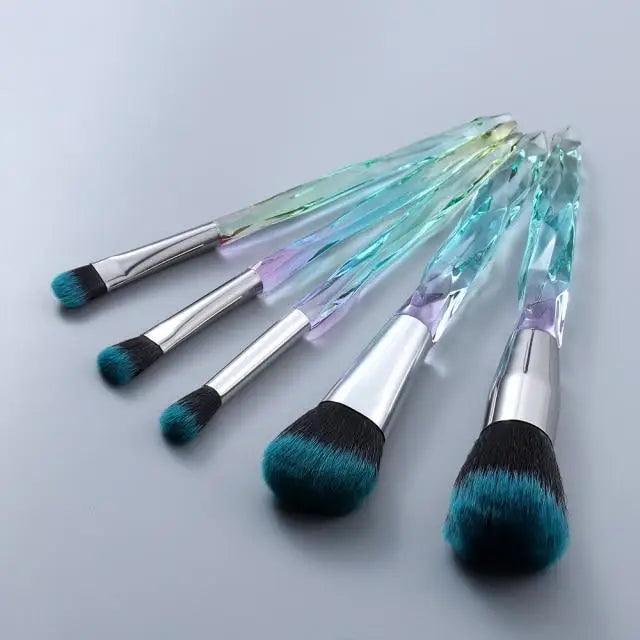 New Luxury Cosmic Color New Luxury Crystal Makeup Brushes Powder Foundation Eyeshadow Eyebrow Cosmetics for Face Fan