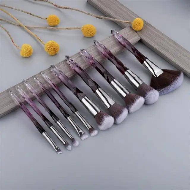 New Luxury Cosmic Color New Luxury Crystal Makeup Brushes Powder Foundation Eyeshadow Eyebrow Cosmetics for Face Fan