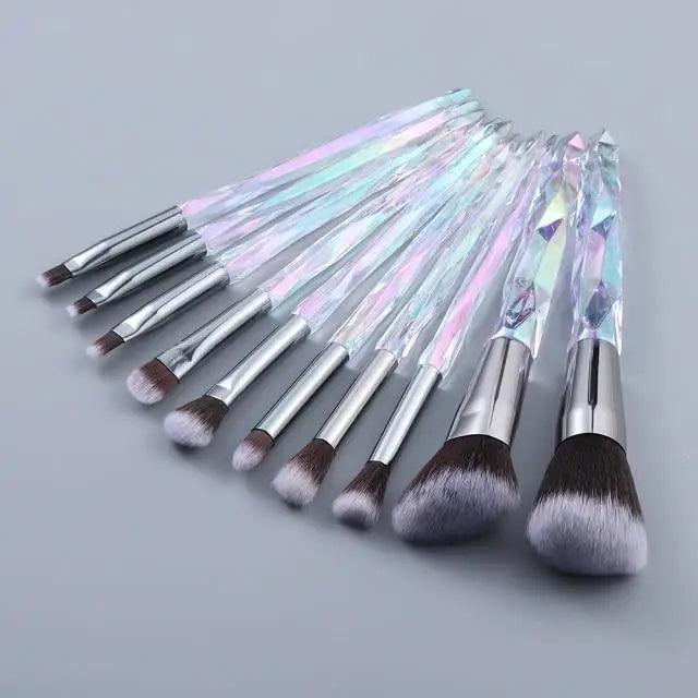 New Luxury Cosmic Color New Luxury Crystal Makeup Brushes Powder Foundation Eyeshadow Eyebrow Cosmetics for Face Fan