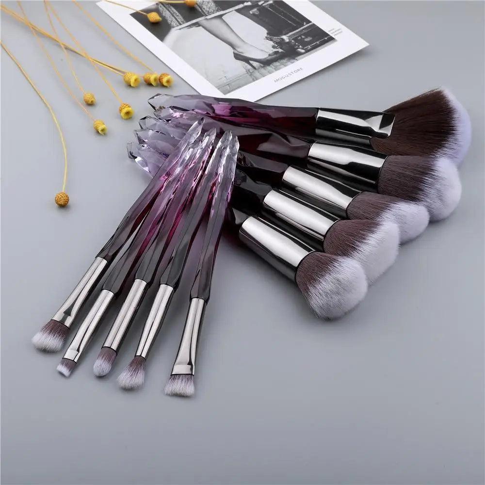 New Luxury Cosmic Color New Luxury Crystal Makeup Brushes Powder Foundation Eyeshadow Eyebrow Cosmetics for Face Fan
