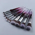 New Luxury Cosmic Color New Luxury Crystal Makeup Brushes Powder Foundation Eyeshadow Eyebrow Cosmetics for Face Fan