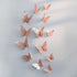 New Shinny 12pcs/set Hollow 3D Butterfly Wall Sticker for Wedding Decoration living room window Home Decor Gold silver
