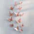 New Shinny 12pcs/set Hollow 3D Butterfly Wall Sticker for Wedding Decoration living room window Home Decor Gold silver