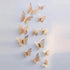 New Shinny 12pcs/set Hollow 3D Butterfly Wall Sticker for Wedding Decoration living room window Home Decor Gold silver