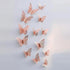 New Shinny 12pcs/set Hollow 3D Butterfly Wall Sticker for Wedding Decoration living room window Home Decor Gold silver