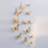 New Shinny 12pcs/set Hollow 3D Butterfly Wall Sticker for Wedding Decoration living room window Home Decor Gold silver
