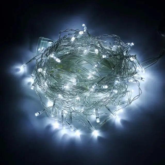 New Sizzling 4m droop 0.4 - 0.6m 96 LED Curtain String Lights For Outdoor Christmas Twinkle Fairy Garland EU/US Plug