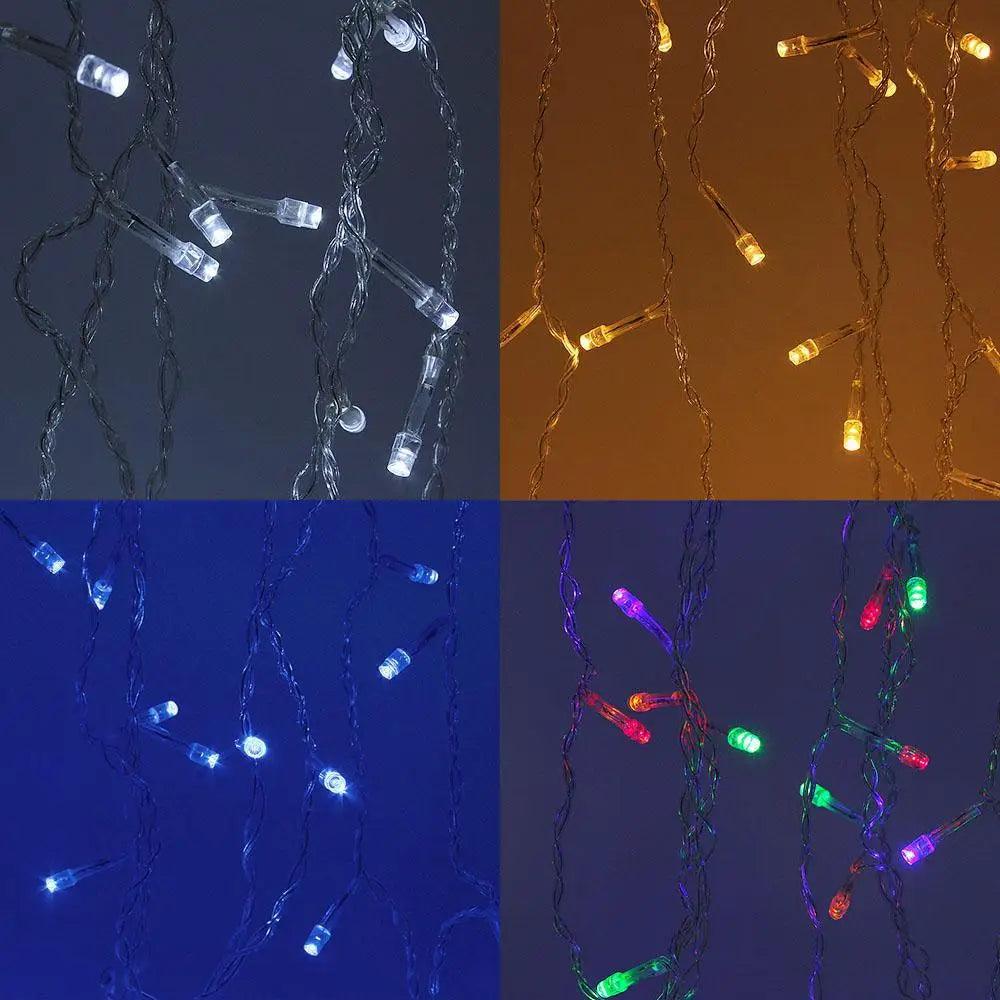 New Sizzling 4m droop 0.4 - 0.6m 96 LED Curtain String Lights For Outdoor Christmas Twinkle Fairy Garland EU/US Plug