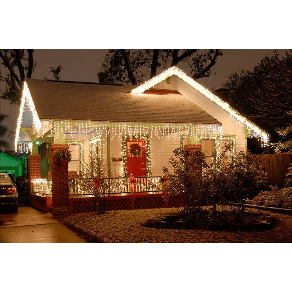 New Sizzling 4m droop 0.4 - 0.6m 96 LED Curtain String Lights For Outdoor Christmas Twinkle Fairy Garland EU/US Plug