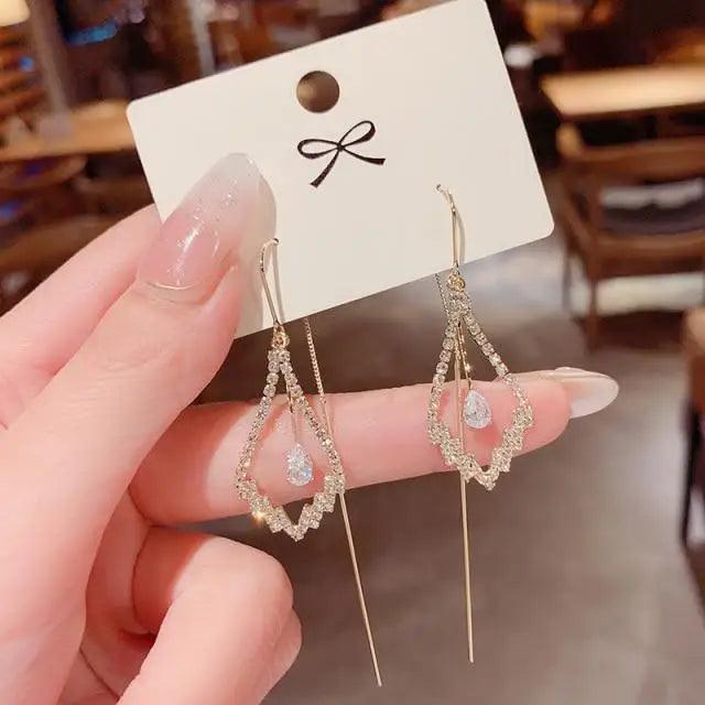 New Sparkling Round Pendant Earrings For Women And Girls Fashionable Trendy Party Jewelry For Ladies Hot Look - 12