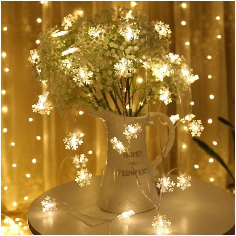 New Trendy Party Supplies 3M 20 Led Snowflake String Light Garlands Ornaments Christmas Tree Decorations for Home