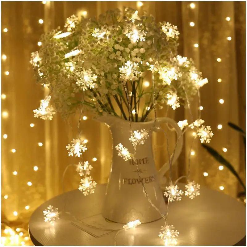 New Trendy Party Supplies 3M 20 Led Snowflake String Light Garlands Ornaments Christmas Tree Decorations for Home