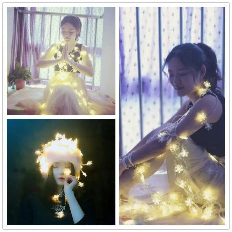 New Trendy Party Supplies 3M 20 Led Snowflake String Light Garlands Ornaments Christmas Tree Decorations for Home