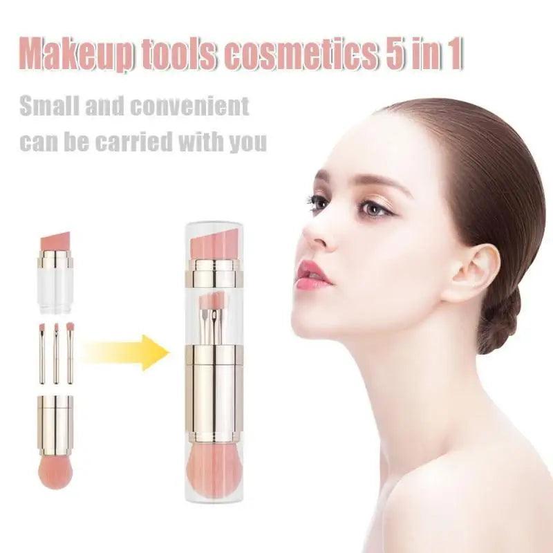 New Vintage Style 4 In 1 Makeup Brushes For Foundation Eyebrow Shadow Eyeliner Blush Powder Brush Cosmetic