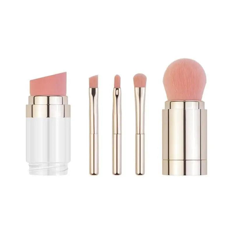 New Vintage Style 4 In 1 Makeup Brushes For Foundation Eyebrow Shadow Eyeliner Blush Powder Brush Cosmetic