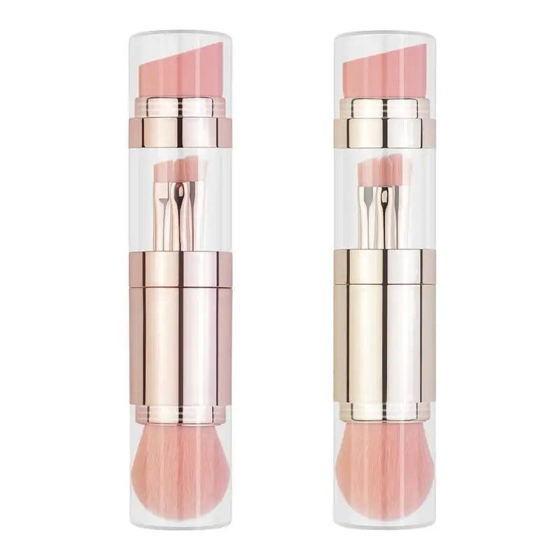 New Vintage Style 4 In 1 Makeup Brushes For Foundation Eyebrow Shadow Eyeliner Blush Powder Brush Cosmetic