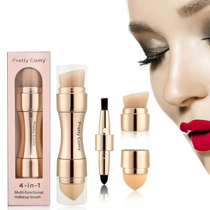 New Vintage Style 4 In 1 Makeup Brushes For Foundation Eyebrow Shadow Eyeliner Blush Powder Brush Cosmetic