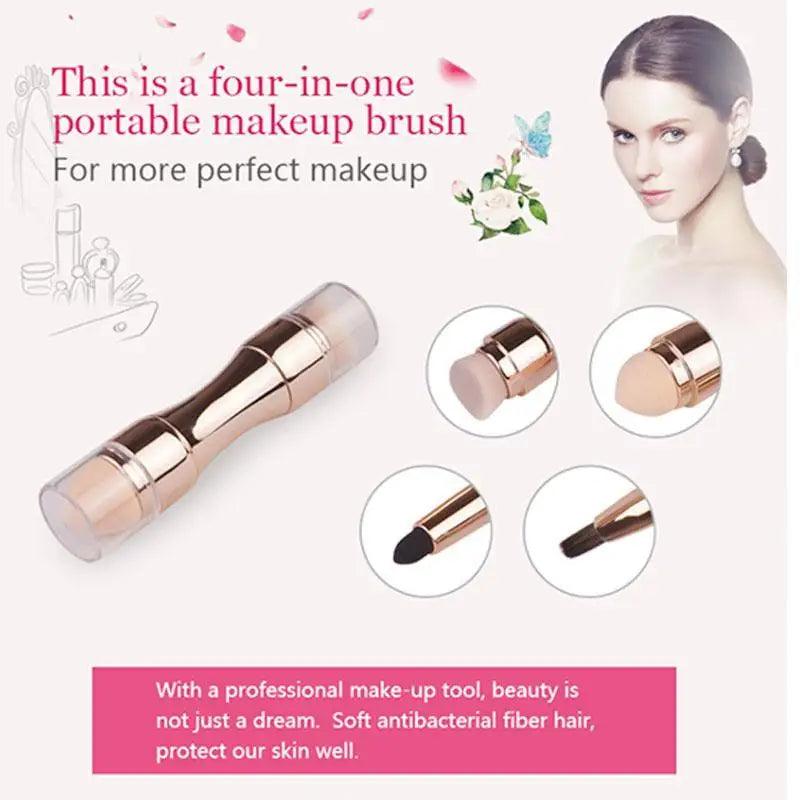 New Vintage Style 4 In 1 Makeup Brushes For Foundation Eyebrow Shadow Eyeliner Blush Powder Brush Cosmetic
