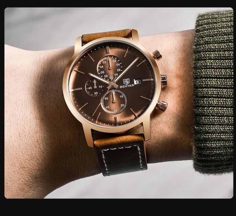 2021 New Business Men Watch Full Steel Quartz Luxury Casual Waterproof Leather Sports Male Wristwatch