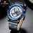 Water Resistant Sport Chronograph Watch  Multifunction Leather Belt Quartz Wrist Watches Excellent Design Perfect Gift