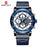 Water Resistant Sport Chronograph Watch  Multifunction Leather Belt Quartz Wrist Watches Excellent Design Perfect Gift