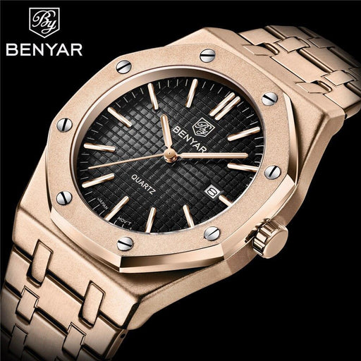 2021 Men's Fashion Watch Luxury Men Stainless Steel Band Quartz Watch Analog Waterproof Sports Military Watches