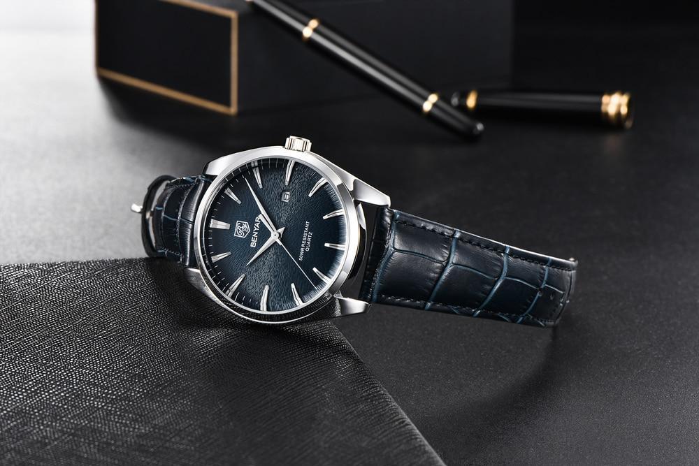 Leather Fashion Sport Men's Watches Luxury Military Quartz Analog Waterproof Men Watch