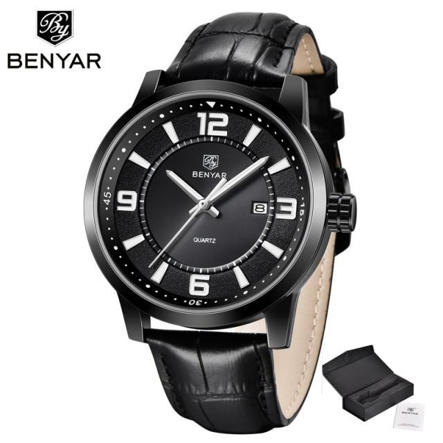 2021 New Simple Business Quartz Men Wristwatch Luxury Casual Leather Strap Waterproof Watch