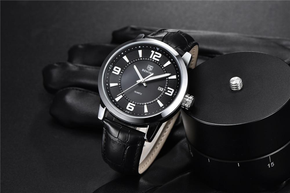 2021 New Simple Business Quartz Men Wristwatch Luxury Casual Leather Strap Waterproof Watch