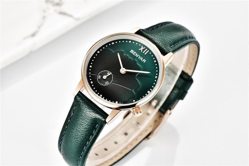 New Red Women Fashion Watch Quartz Luxury Leather Strap Analog Waterproof And Scratch Resistant Watches Excellent Gift For Women