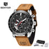 New Men Luxury Watches Leather Strap Waterproof Sport Quartz Chronograph Military Watch Men Clock